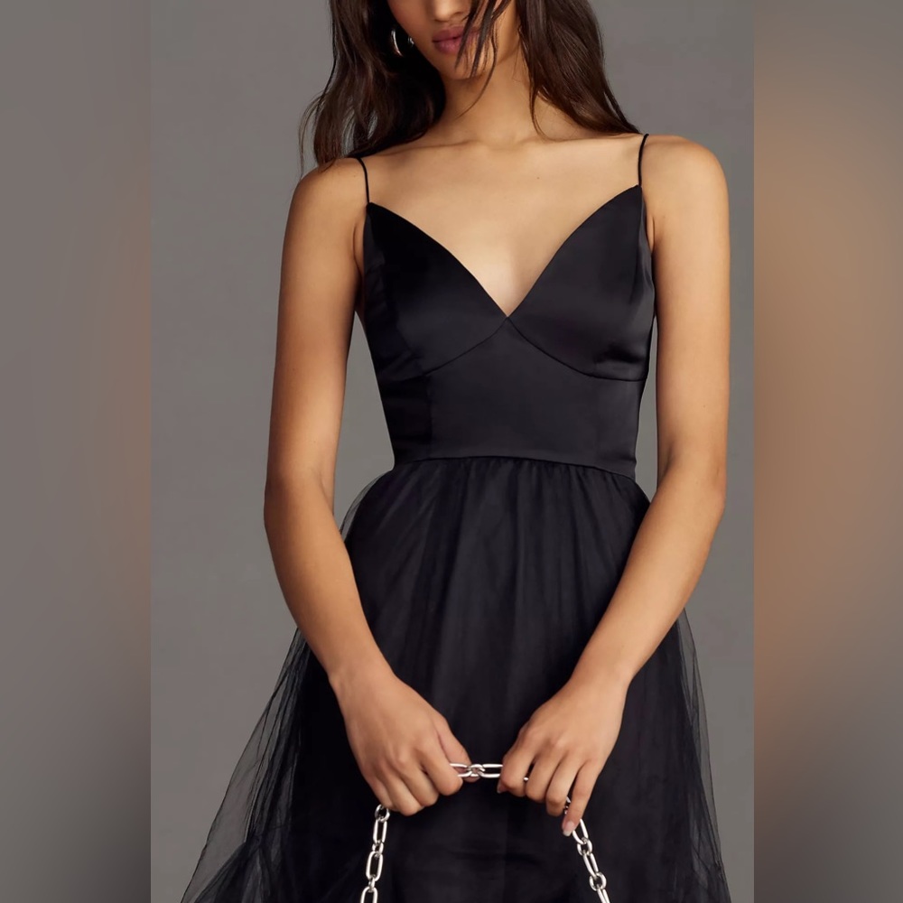 Anthropologie Hutch Lucia V-Neck Tulle Maxi Dress - Picture 4 of 6
